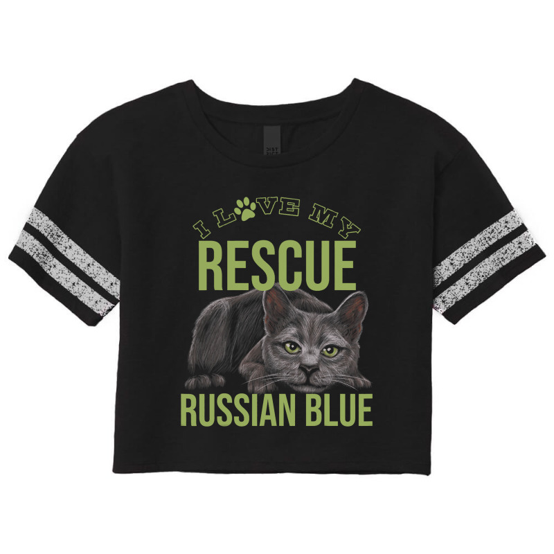 Animal Rescue Russian Blue Cat Rescue Cat For Resc Scorecard Crop Tee by kerrmanthez | Artistshot