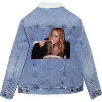 Devon Aoki Ramen Transparent Sticker Unisex Sherpa-lined Denim Jacket | Artistshot