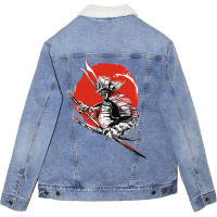 Sunset Samurai Warrior Unisex Sherpa-lined Denim Jacket | Artistshot