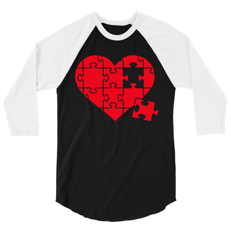 Jigsaw Puzzle Heart 3/4 Sleeve Shirt | Artistshot