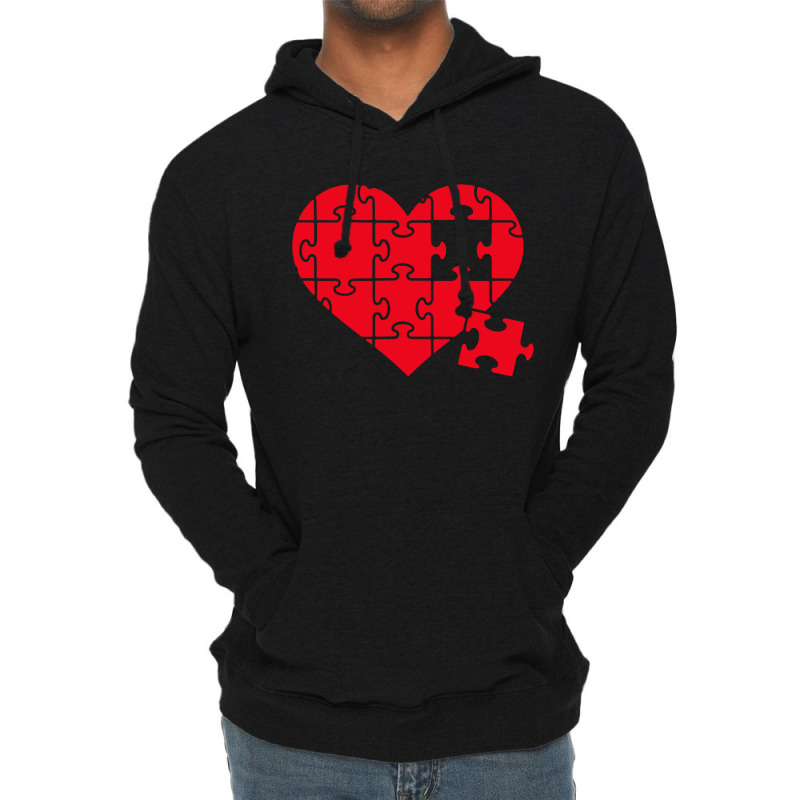 Jigsaw Puzzle Heart Lightweight Hoodie | Artistshot