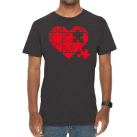 Jigsaw Puzzle Heart Vintage T-shirt | Artistshot