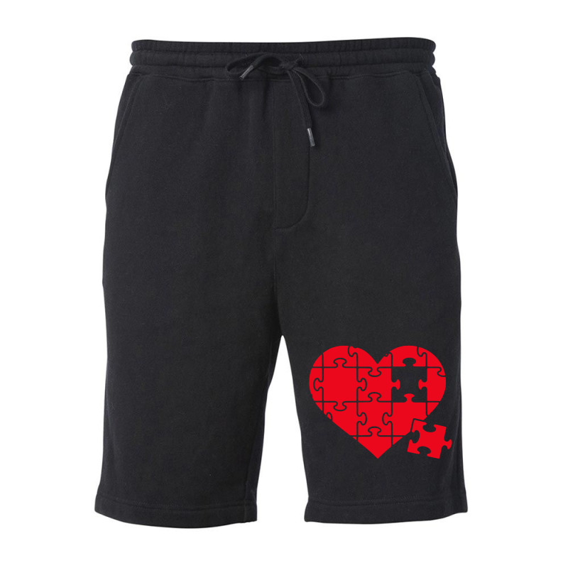 Jigsaw Puzzle Heart Fleece Short | Artistshot