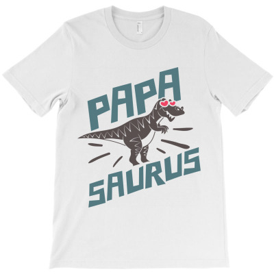 Papa Saurus T-shirt Designed By Qudkin