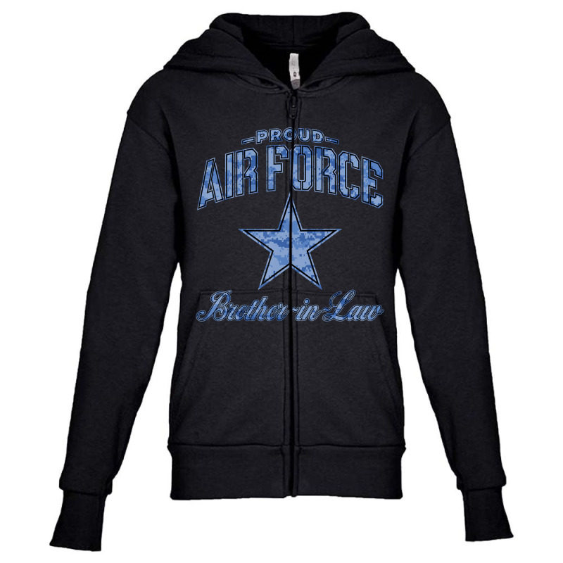 Air Force Brother-in-law Shirts (camo) Youth Zipper Hoodie by dannergarzarsd | Artistshot