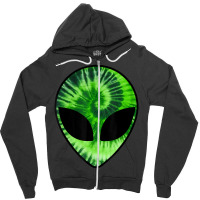 Alien Head Green Glow Party Rave Men And Women Zipper Hoodie | Artistshot