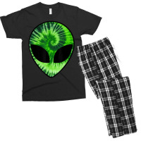 Alien Head Green Glow Party Rave Men And Women Men's T-shirt Pajama Set | Artistshot