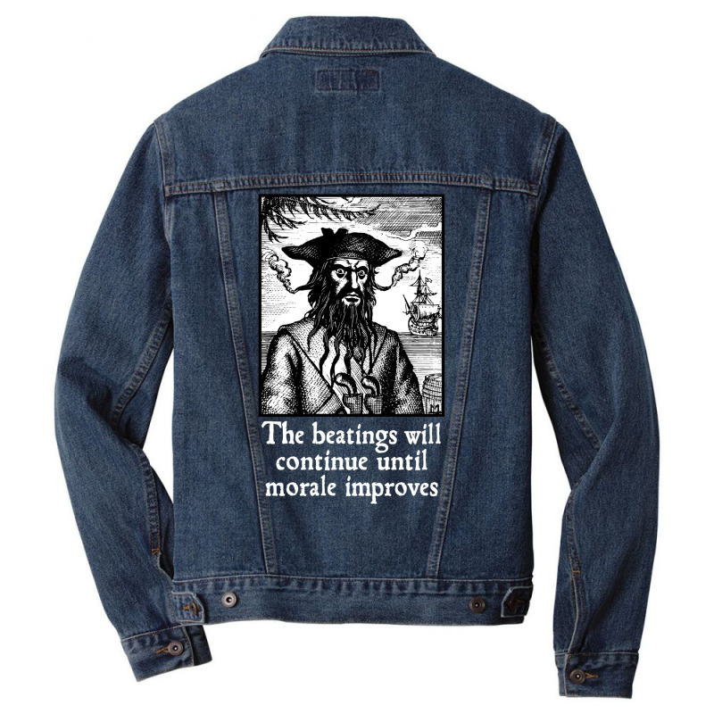 The Beatings Will Continue Until Morale Improves Men Denim Jacket by telosuruba6 | Artistshot