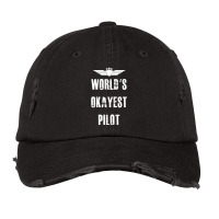 World's Okayest Pilot Flying Aviation Vintage Cap | Artistshot