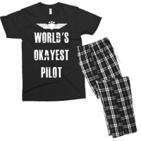 World's Okayest Pilot Flying Aviation Men's T-shirt Pajama Set | Artistshot