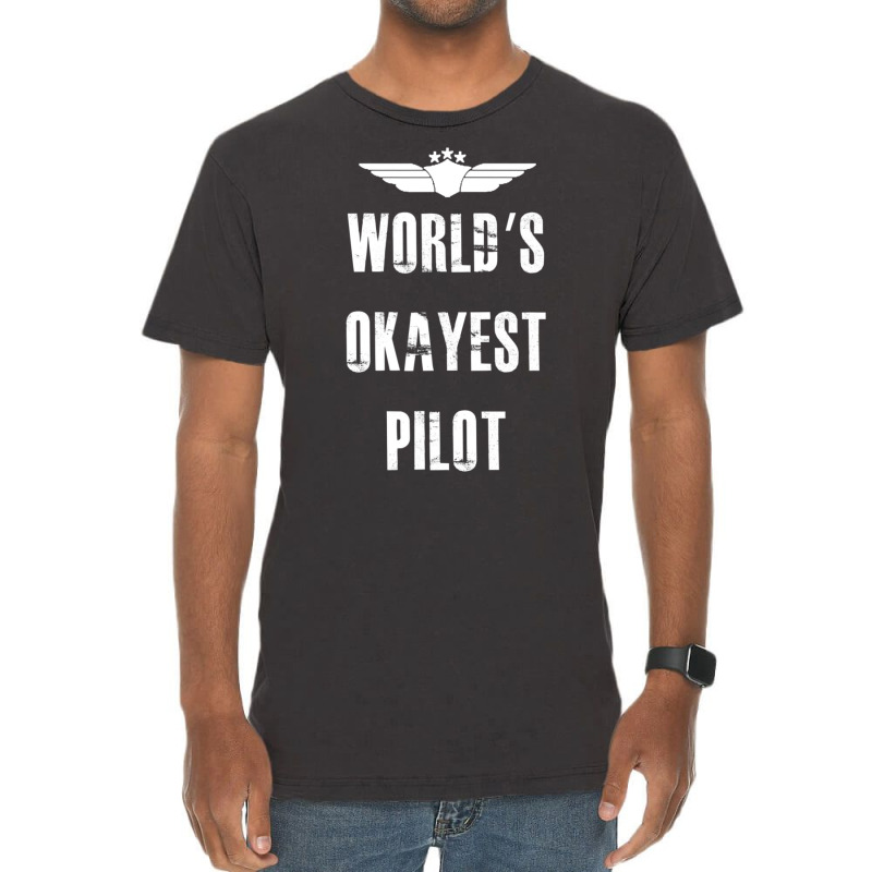 World's Okayest Pilot Flying Aviation Vintage T-shirt | Artistshot