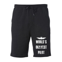 World's Okayest Pilot Flying Aviation Fleece Short | Artistshot