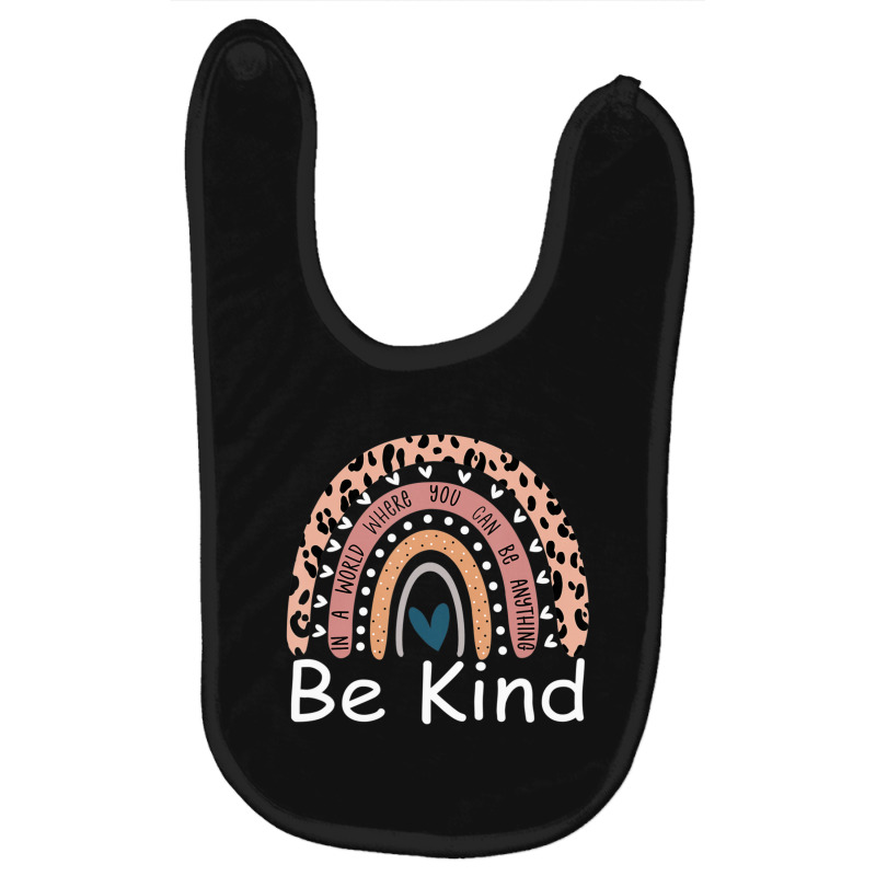 Be Kind Cute Boho Leopard Rainbow Womens Kids Girl Baby Bibs by donellajeremykoa | Artistshot