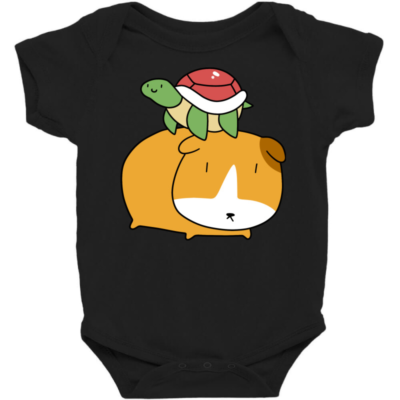 Guinea Pig And Tiny Turtle Baby Bodysuit | Artistshot