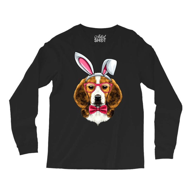 Beagle Bunny Ears Glasses Eggs Cute Easter Dog Own Long Sleeve Shirts by kerrmanthez | Artistshot