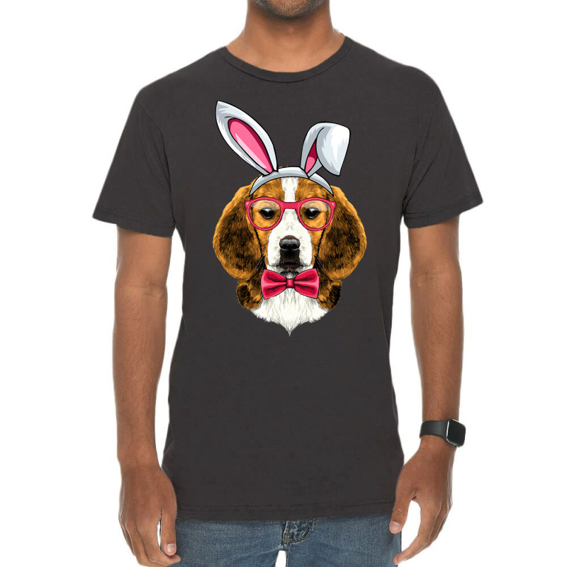 Beagle Bunny Ears Glasses Eggs Cute Easter Dog Own Vintage T-Shirt by kerrmanthez | Artistshot