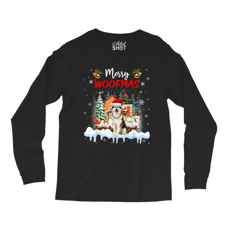 Merry Woofmas Alaskan Malamute Christmas Tree Dog  Long Sleeve Shirts | Artistshot