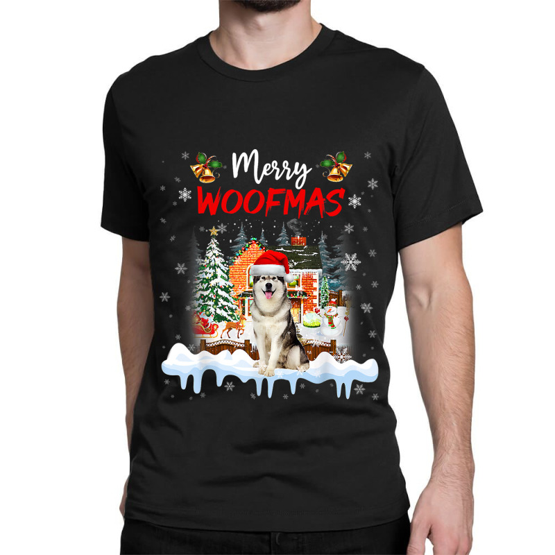 Merry Woofmas Alaskan Malamute Christmas Tree Dog  Classic T-shirt | Artistshot