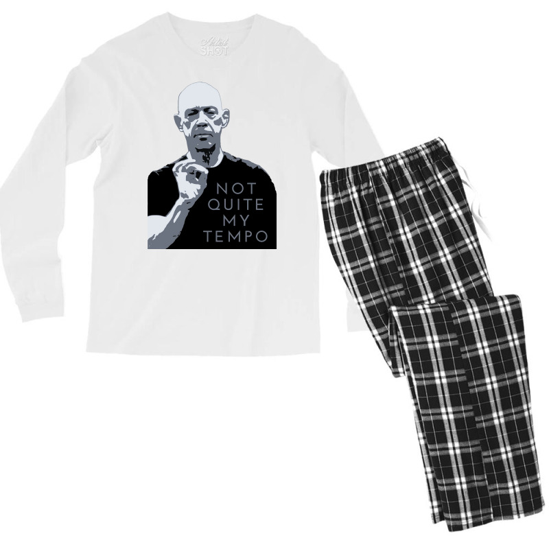 Not Quite My Tempo Black And White Men's Long Sleeve Pajama Set by gbarahorgmox | Artistshot