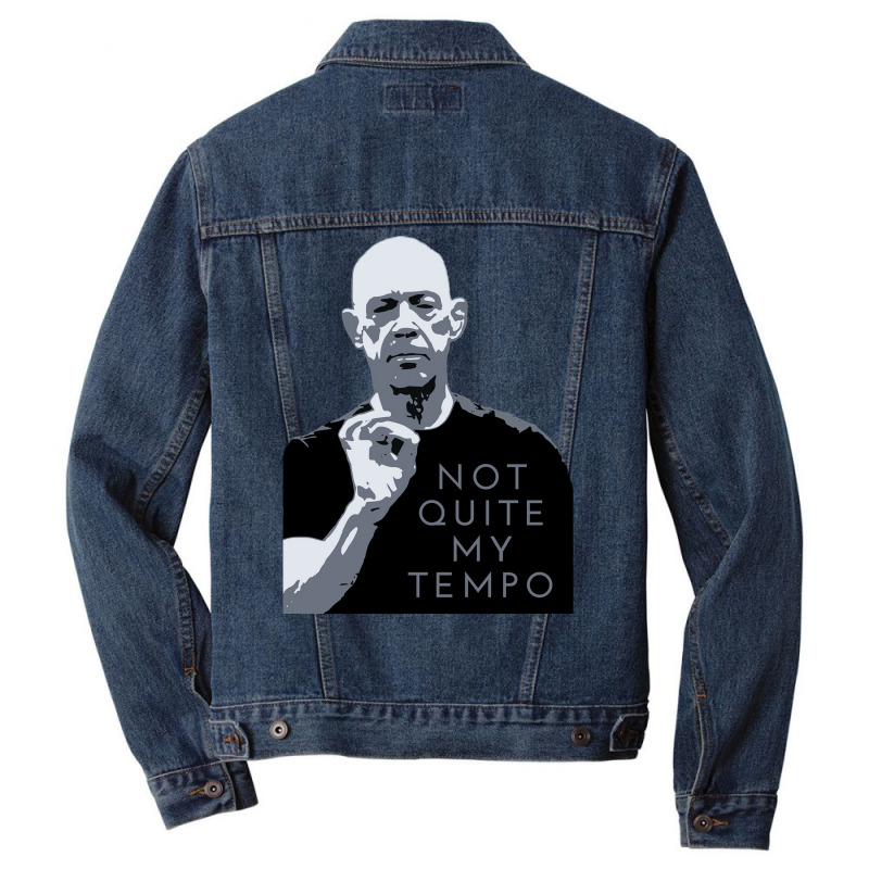 Not Quite My Tempo Black And White Men Denim Jacket by gbarahorgmox | Artistshot