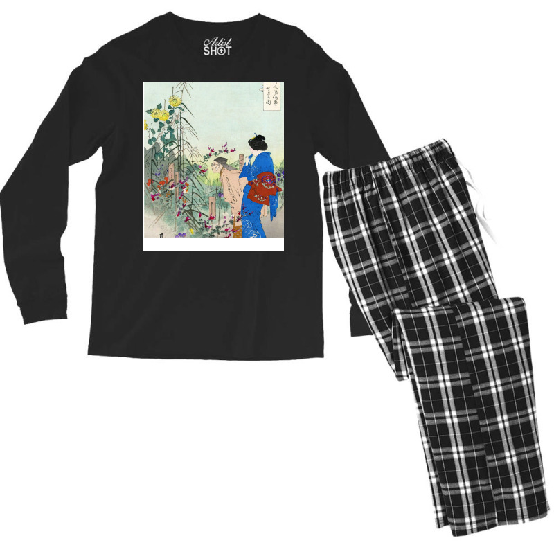 Ogata Gekko Woodblock Print Men's Long Sleeve Pajama Set by gbarahorgmox | Artistshot