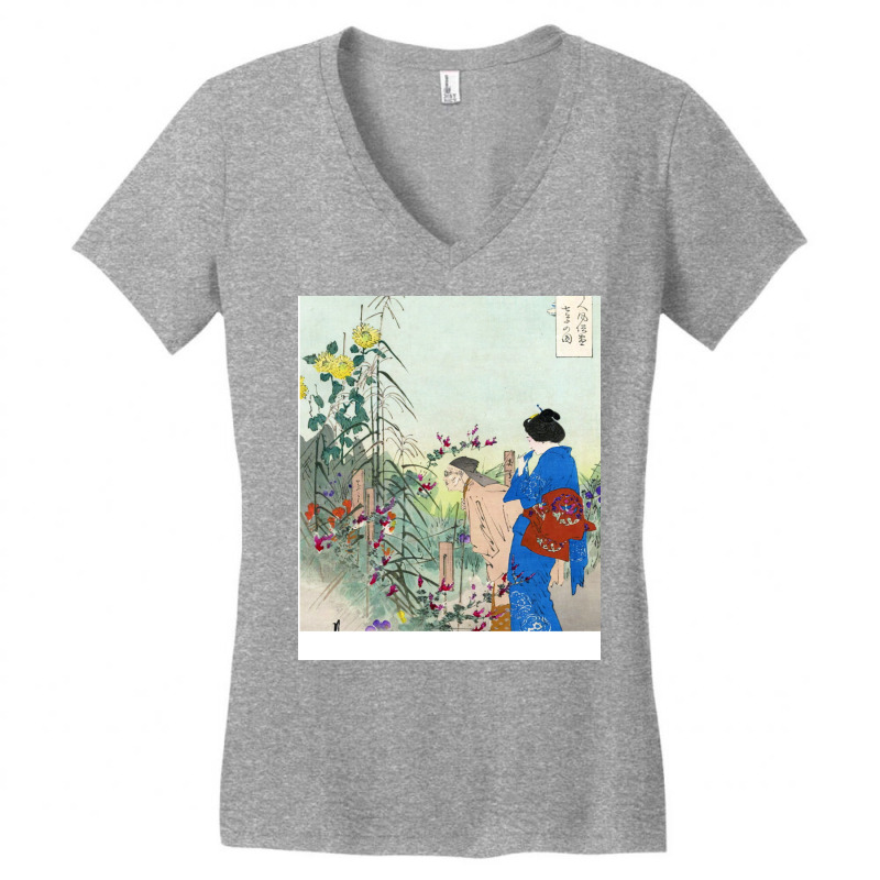 Ogata Gekko Woodblock Print Women's V-Neck T-Shirt by gbarahorgmox | Artistshot