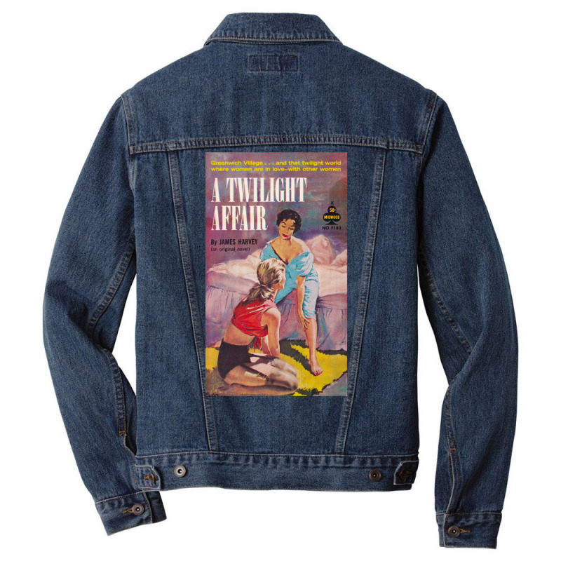 Vintage 1960's Lesbian Paperback Cover 2 Men Denim Jacket | Artistshot