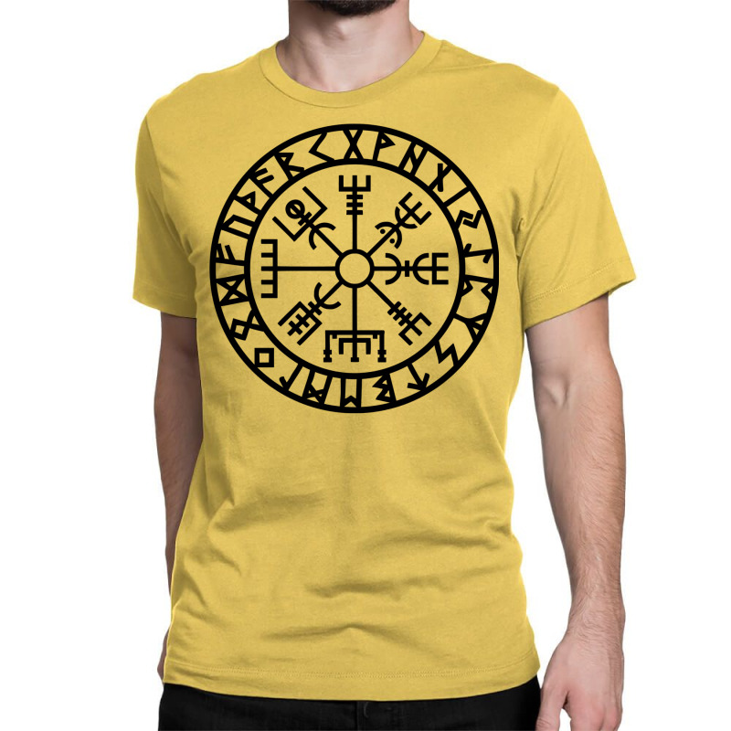 Vegvisir   Futhark   Runes   Navigator   Vikings Classic T-shirt by telosuruba6 | Artistshot