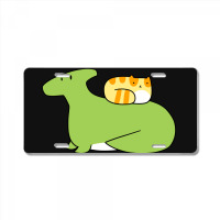 Hadrosaurid And Orange Tabby Cat License Plate | Artistshot