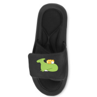 Hadrosaurid And Orange Tabby Cat Slide Sandal | Artistshot