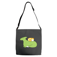 Hadrosaurid And Orange Tabby Cat Adjustable Strap Totes | Artistshot