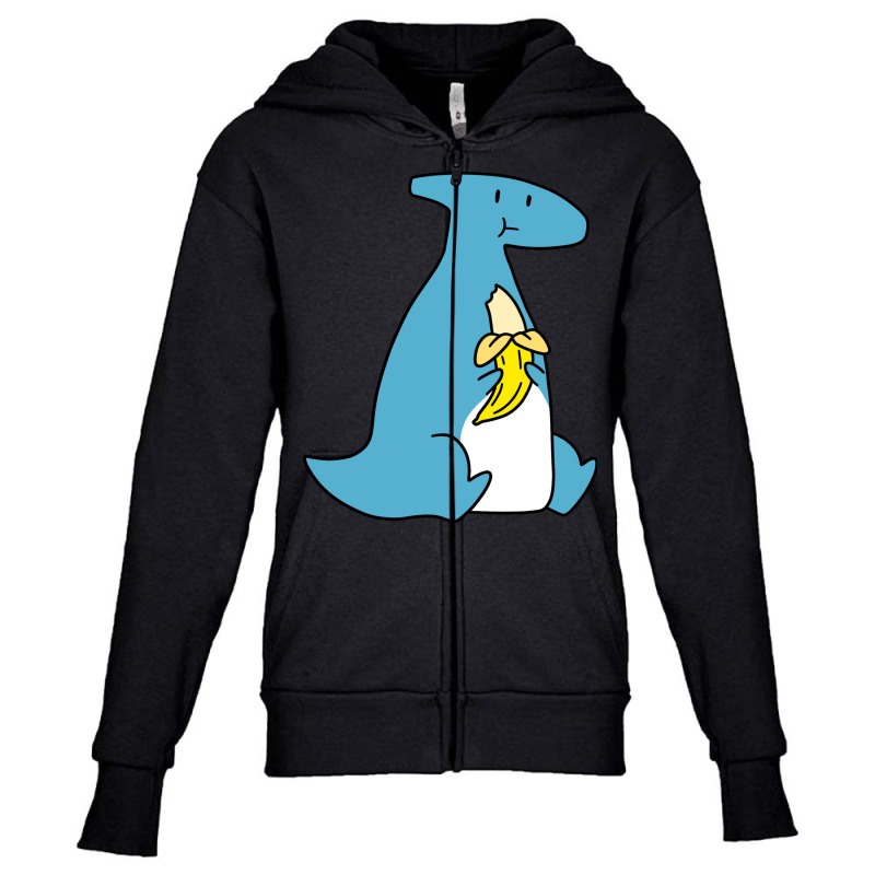 Hadrosaurid Eating A Banana Youth Zipper Hoodie | Artistshot