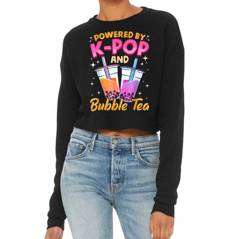 Bubble Tea Boba K-pop Music Lover Korean Milk Anim Cropped Sweater by donellajeremykoa | Artistshot