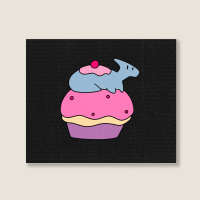 Hadrosaurus And Giant Cupcake Landscape Canvas Print | Artistshot