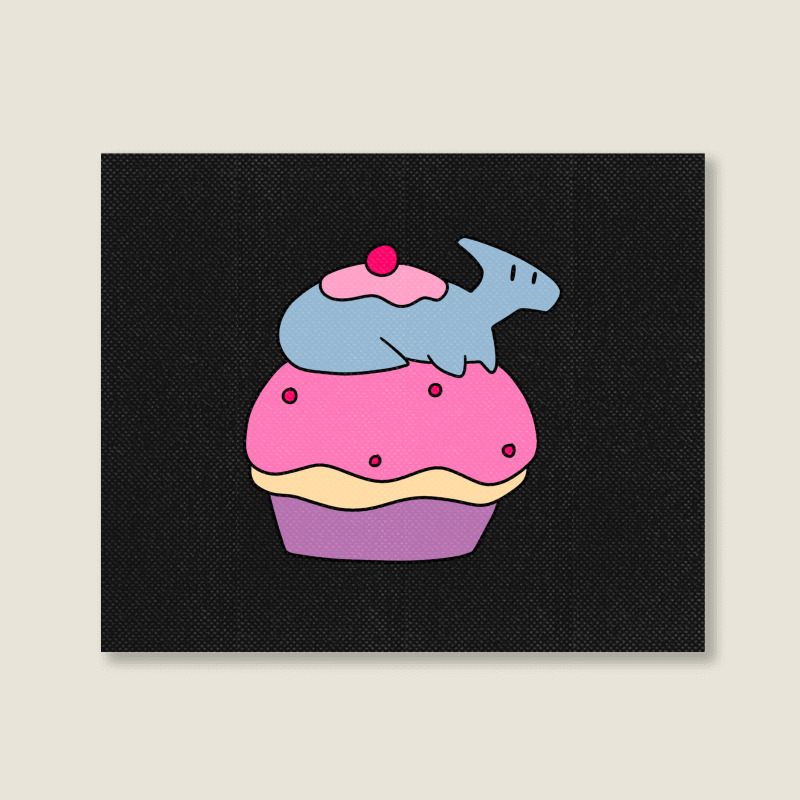 Hadrosaurus And Giant Cupcake Landscape Canvas Print | Artistshot