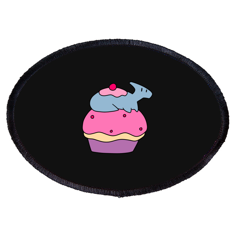 Hadrosaurus And Giant Cupcake Oval Patch | Artistshot