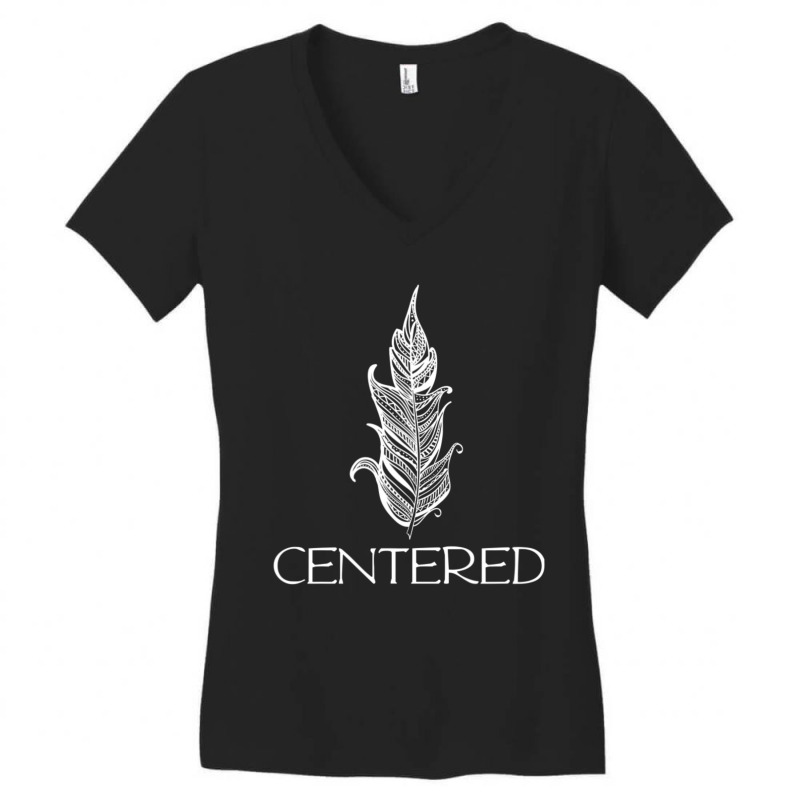 Centered Yoga Zen Meditation Namaste S Women's V-Neck T-Shirt by donellajeremykoa | Artistshot