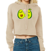 Avocados Love Cute Kawaii Art Cropped Hoodie | Artistshot