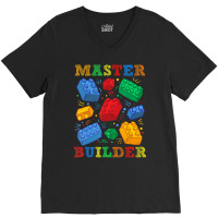 Brick Builder Blocks Master Builder Men V-neck Tee | Artistshot