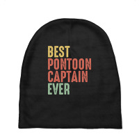 Best Pontoon Captain Ever, Vintage Pontoon Boat Owner Gifts Baby Beanies | Artistshot