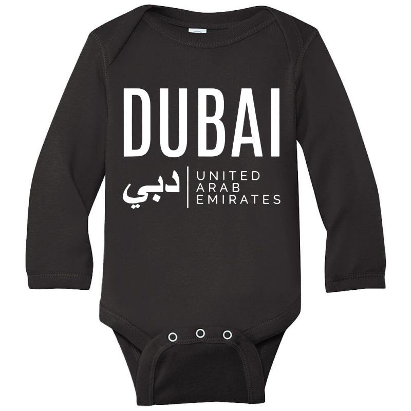 Dubai United Arab Emirates Long Sleeve Baby Bodysuit by Jembleng Art | Artistshot