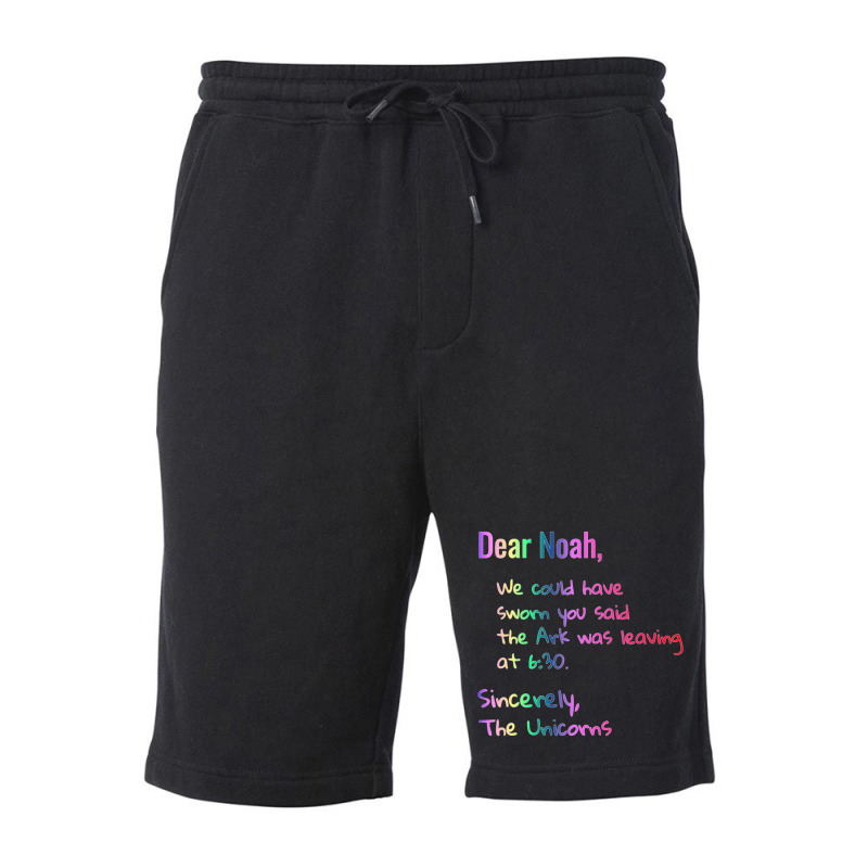 Dear Noah Ark Leaving Unicorns Christian Fleece Short by donellajeremykoa | Artistshot