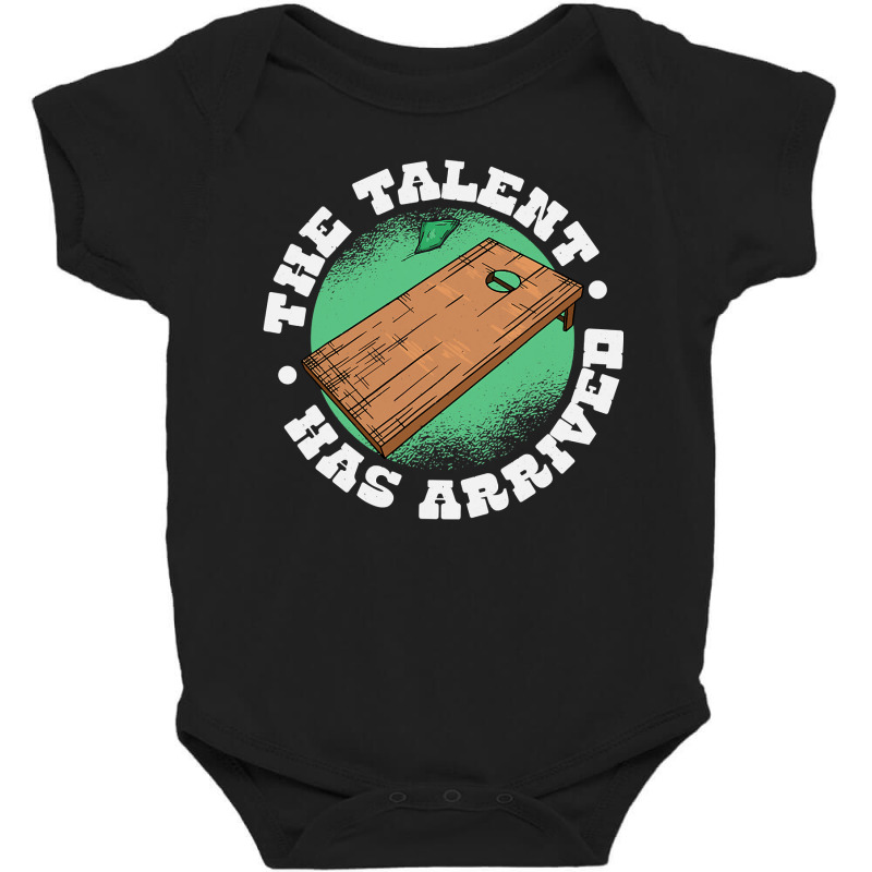 The Talent Has Arrived, Funny Cornhole Men Cornhol Baby Bodysuit by KimberleeWilson786 | Artistshot