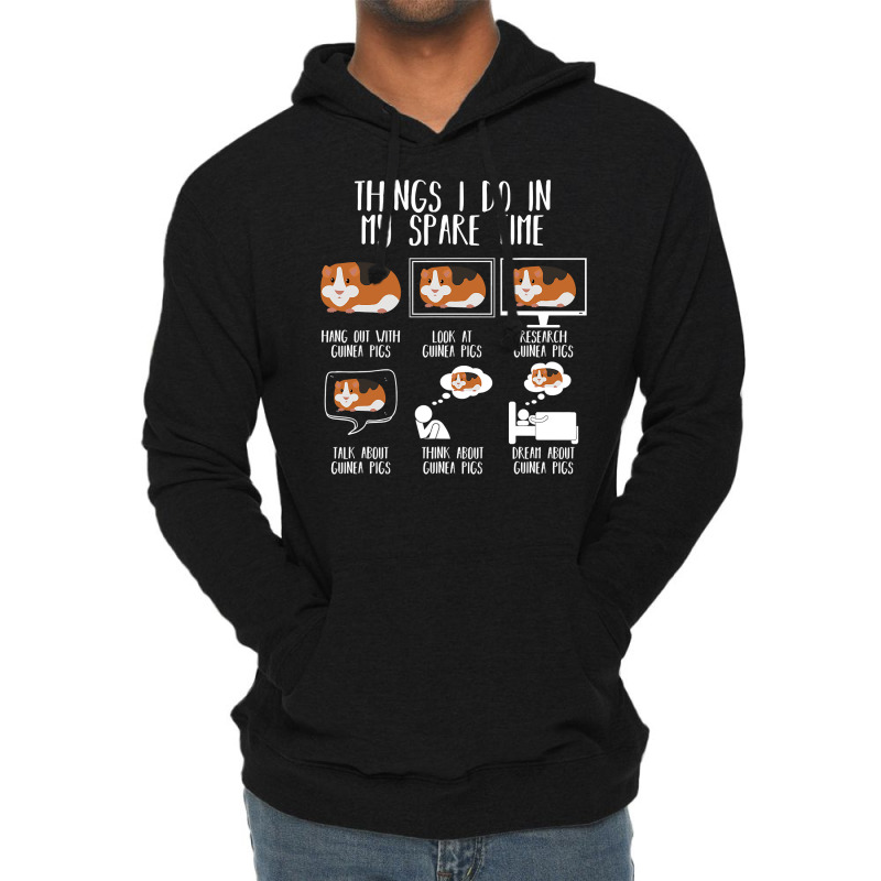 Things I Do In My Spare Time Guinea Pig Funny Guin Lightweight Hoodie | Artistshot