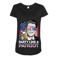 Reagan Ronald Party Like A Patriot Gifts Maternity Scoop Neck T-shirt | Artistshot