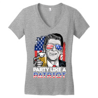 Reagan Ronald Party Like A Patriot Gifts Women's V-neck T-shirt | Artistshot