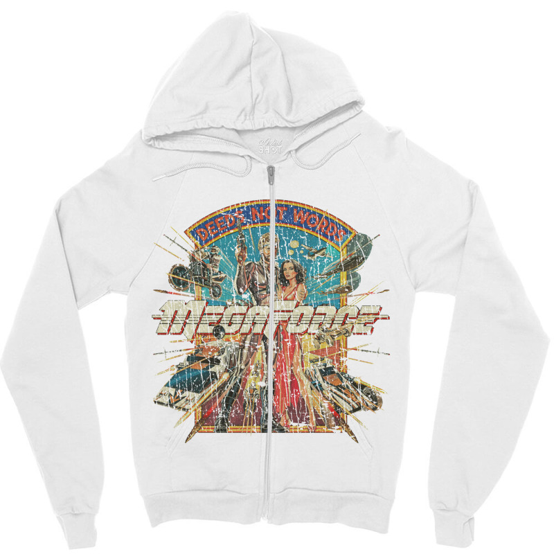 Megaforce Deeds Not Words 1982 Zipper Hoodie by gununghujan | Artistshot