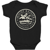 Vintage National Park Mt Rainier Baby Bodysuit | Artistshot