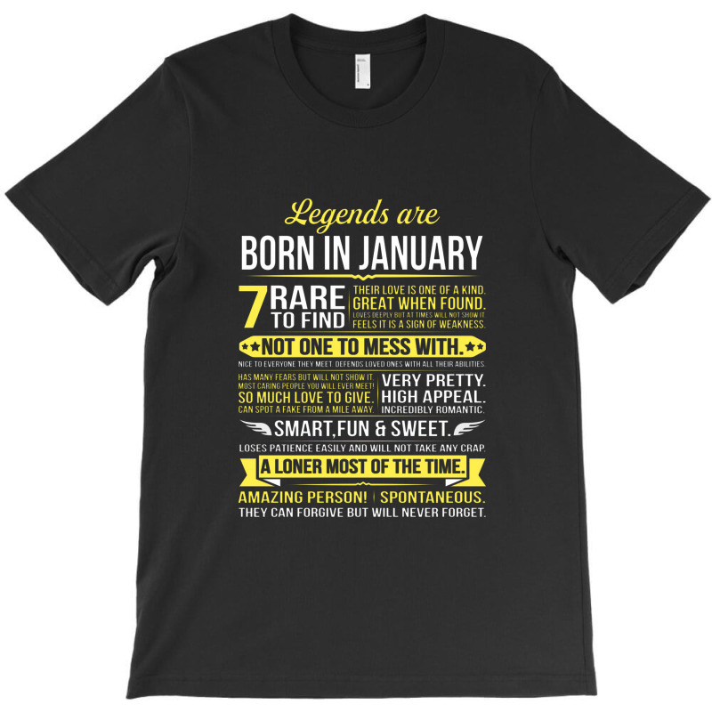 Legends Are Born In January T-shirt | Artistshot