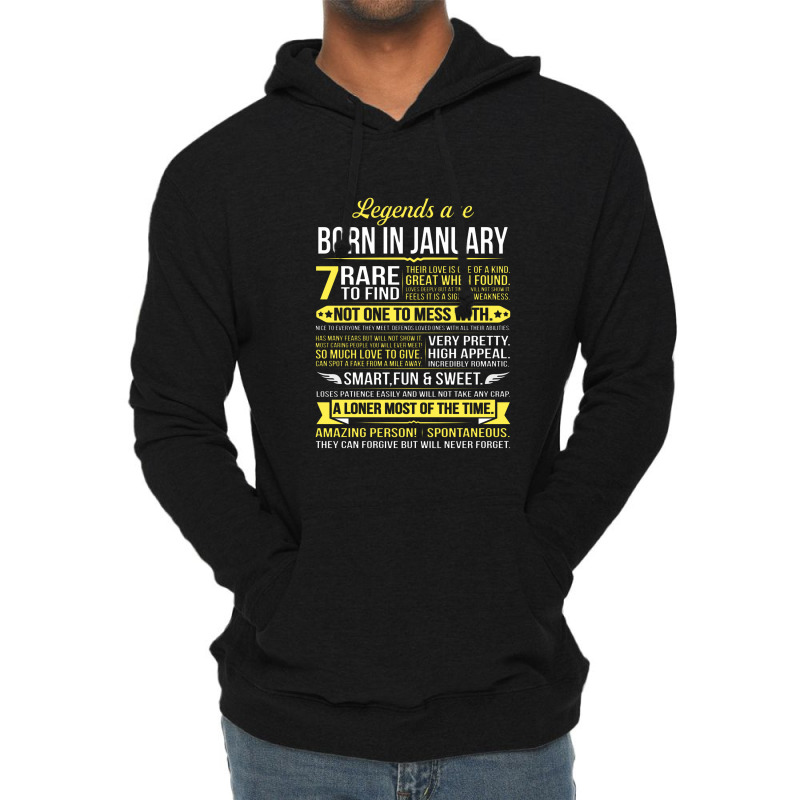 Legends Are Born In January Lightweight Hoodie | Artistshot